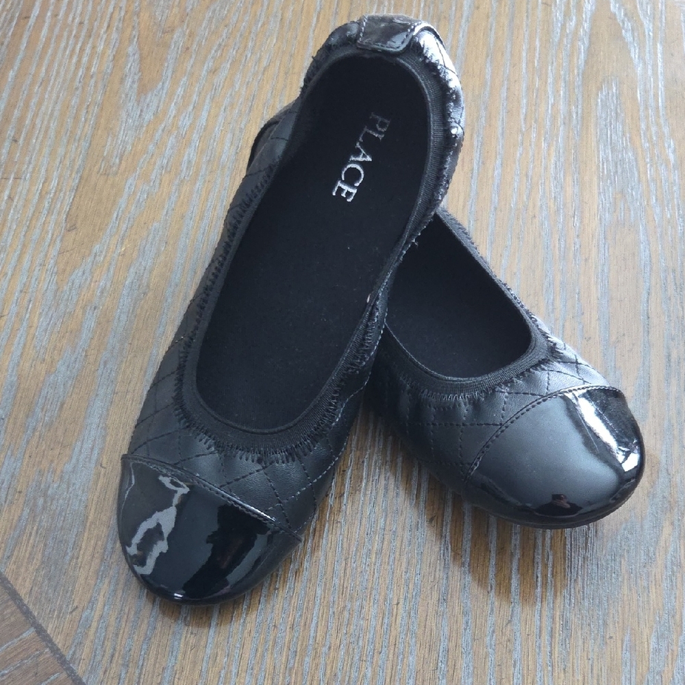 The Children's Place Glossy Black Dress Shoes